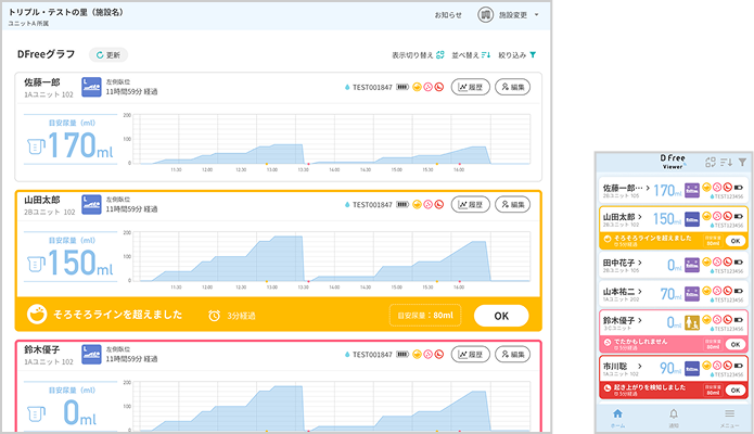 DFree Viewer WEBとDFree Viewerアプリの画面イメージ